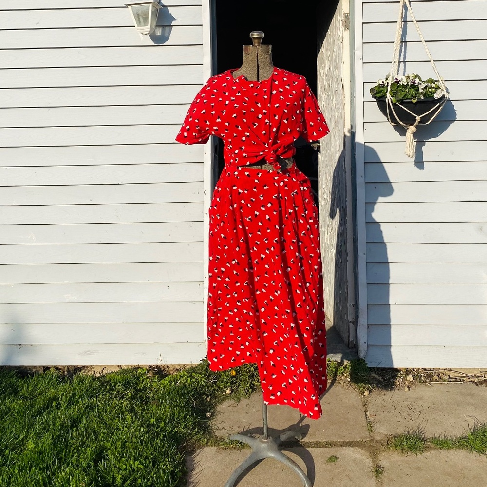 Vintage Matching shirt and skirt set